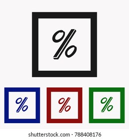 Percent sign icon. Flat vector illustration for website.