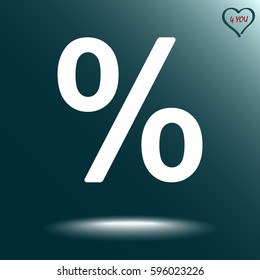 Percent sign icon, vector illustration. Flat design style