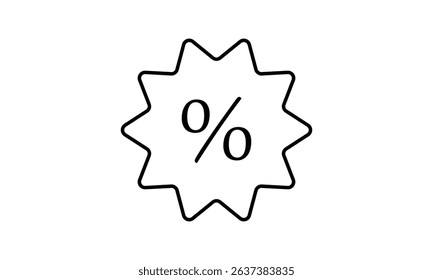 Percent sign line icon. Contour pictograph isolated for websites and shops. Vector illustration	
