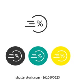 Percent sign. Loan Related Vector Line Icons. Contains such Icons as Interest Rate and more.