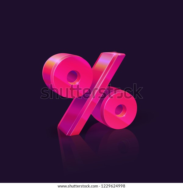 Percent Sign Neon Pink Percent Sign Stock Vector (Royalty Free ...