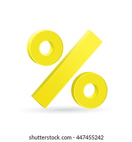 Percent sign, neutral rate, ecomomic stagnation concept, 3d vector illustration, eps 10