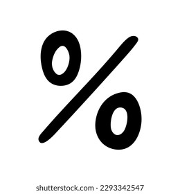 Percent sign on isolated white background in hand drawn style.