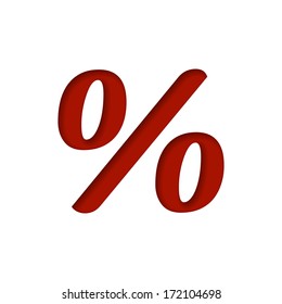 Percent sign on white background. Vector illustration.