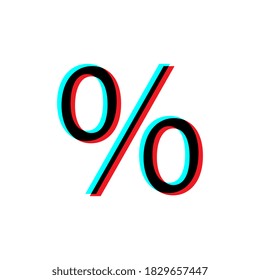 Percent Sign on white background. Social media concept