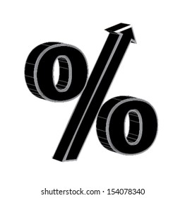 percent sign over white background vector illustration