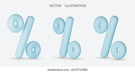 Percent sign. Percentage, discount, sale, promotion concept. 3d vector icon illustration.