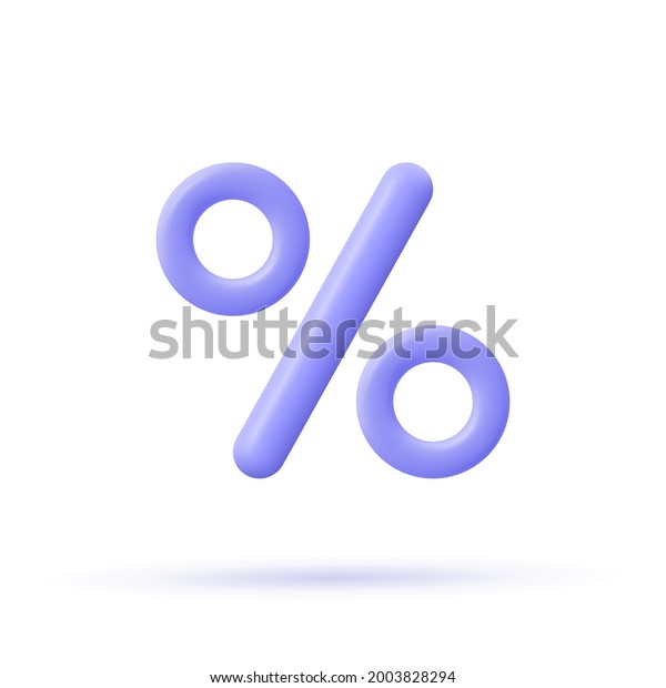 Percent sign. Percentage, discount, sale,\
promotion concept. 3d vector icon\
illustration.