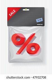 Prozentzeichen in der Plastiktasche, Vektorgrafik