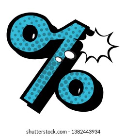 Percent Sign. Retro, Pop Art Sign.