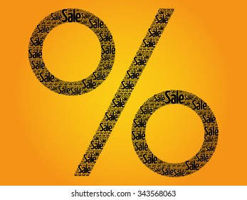 % percent sign sale words cloud, business concept
