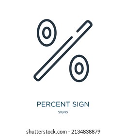 percent sign thin line icon. percent, offer linear icons from signs concept isolated outline sign. Vector illustration symbol element for web design and apps.