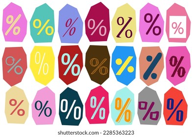 Percent sign- vector cut newspaper and magazine letters, paper style ransom note letter