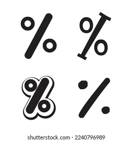 percent sign vector design. percent icon flat style creative concept.