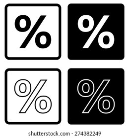 Percent sign vector icon
