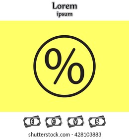 percent sign vector icon
