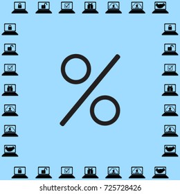Percent sign vector icon