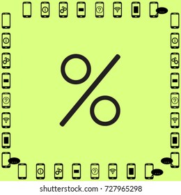 Percent sign vector icon