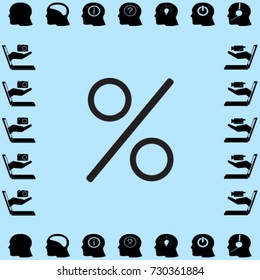 Percent sign vector icon