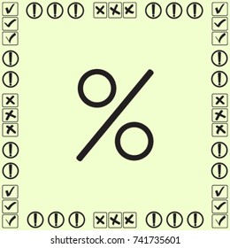 Percent sign vector icon
