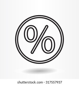 percent sign. vector line icon