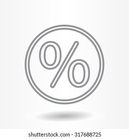 percent sign. vector line icon