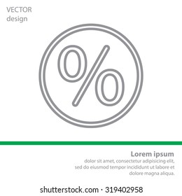 percent sign. vector line icon