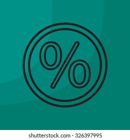 percent sign. vector line icon