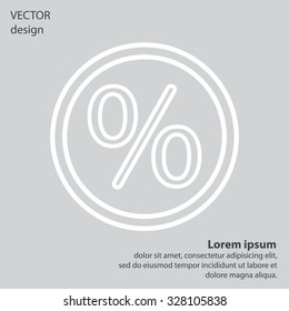 percent sign. vector line icon