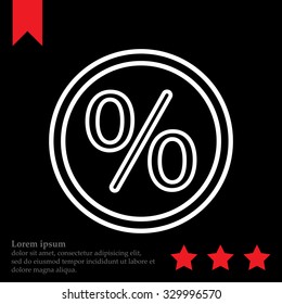 percent sign. vector line icon