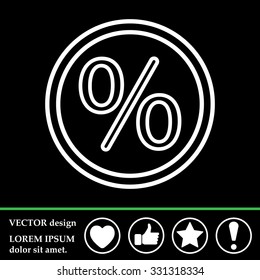 percent sign. vector line icon