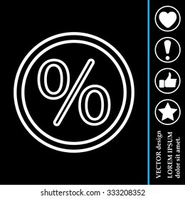 percent sign. vector line icon