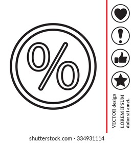 percent sign. vector line icon