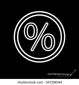 percent sign. vector line icon