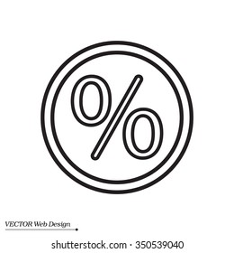 percent sign. vector line icon