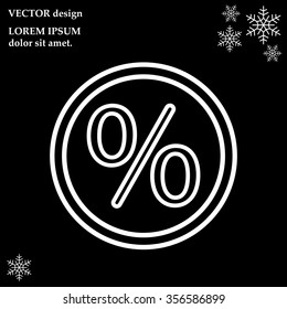 percent sign. vector line icon