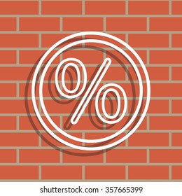 percent sign. vector line icon