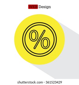 percent sign. vector line icon