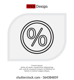 percent sign. vector line icon