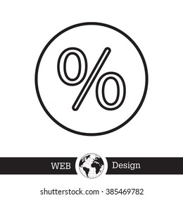 percent sign. vector line icon
