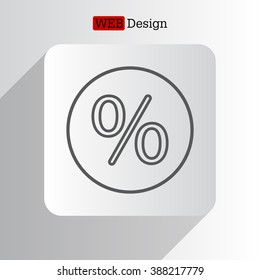 percent sign. vector line icon