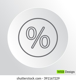 percent sign. vector line icon
