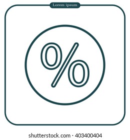 percent sign. vector line icon
