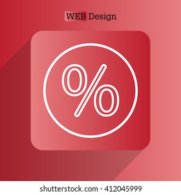 percent sign. vector line icon