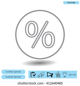 percent sign. vector line icon