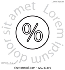 percent sign. vector line icon