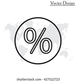 percent sign. vector line icon