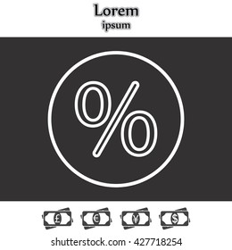 percent sign. vector line icon