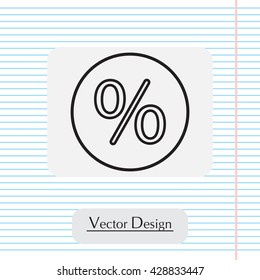 percent sign. vector line icon