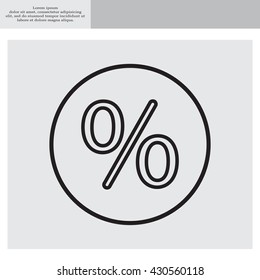 percent sign. vector line icon